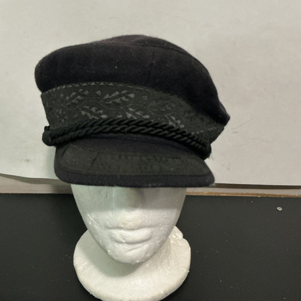 VTG Black Prinz Heinrich Nautical Boat Captain Sailor Hat Echte Mütze Germany 53